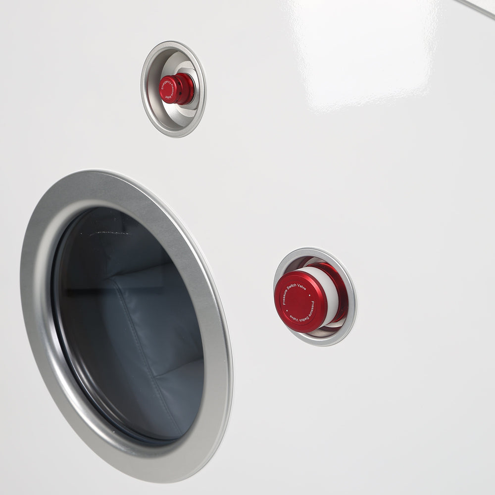 MedEq TimePod 2 triangular hard-shell hyperbaric chamber: window and valves