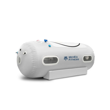 MedEq TimeCapsule Air 1.5 soft-shell hyperbaric chamber in white, angled view