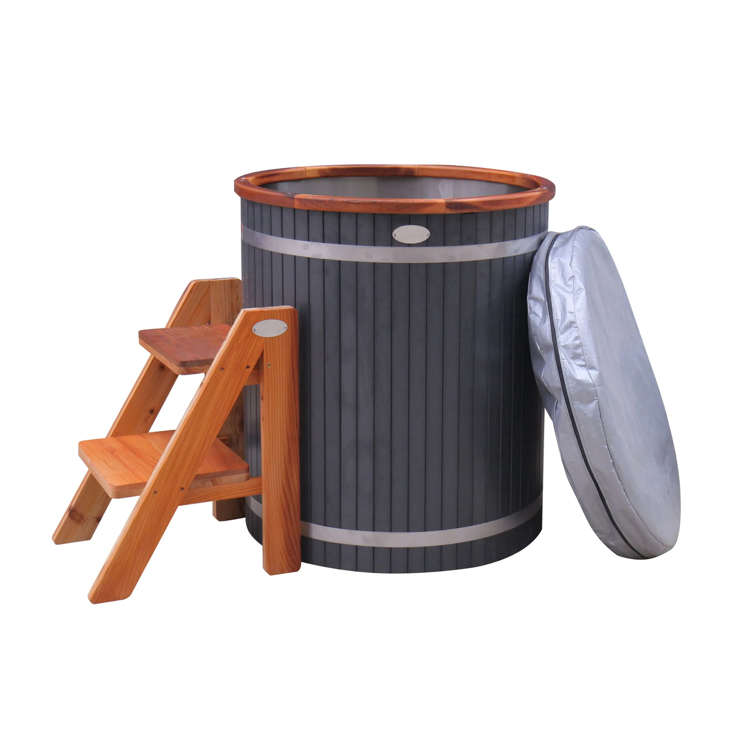 Barrel Cold Plunge Tub 400 L with Cover