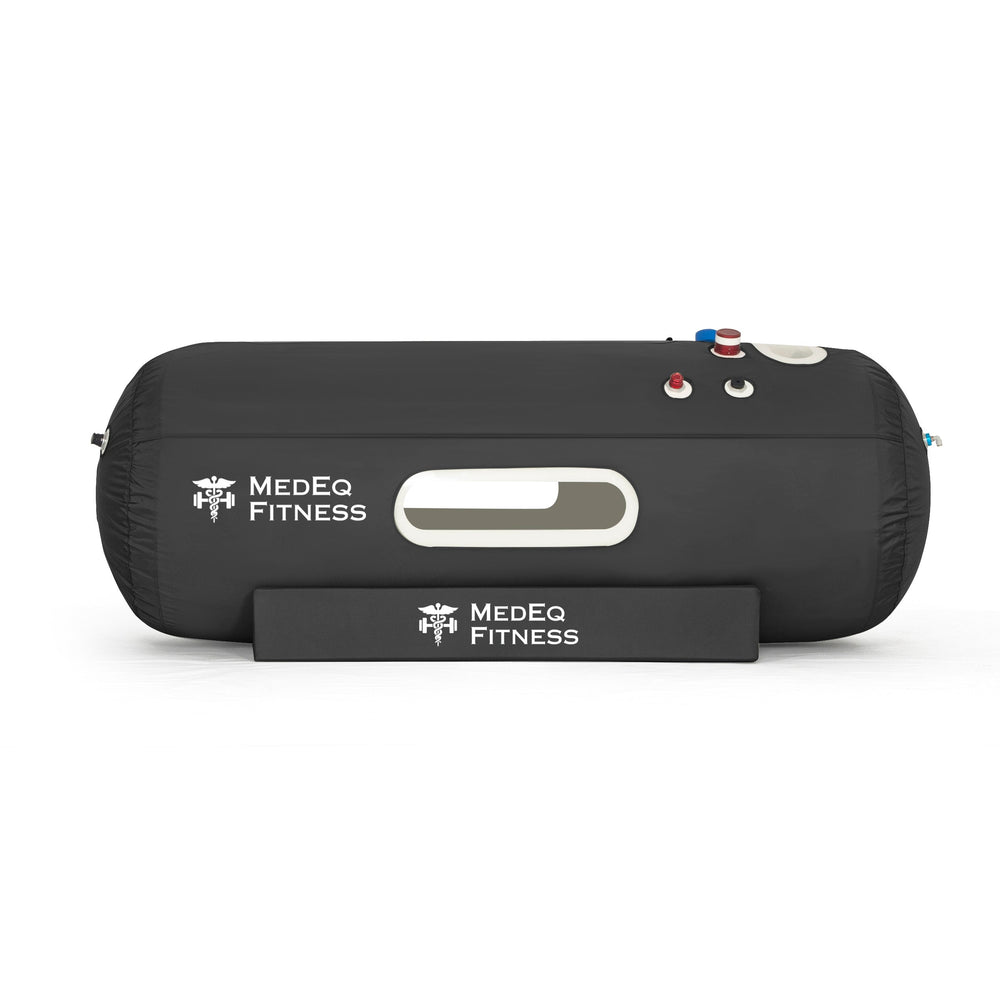 MedEq TimeCapsule Air 1.5 soft-shell hyperbaric chamber in black, side view