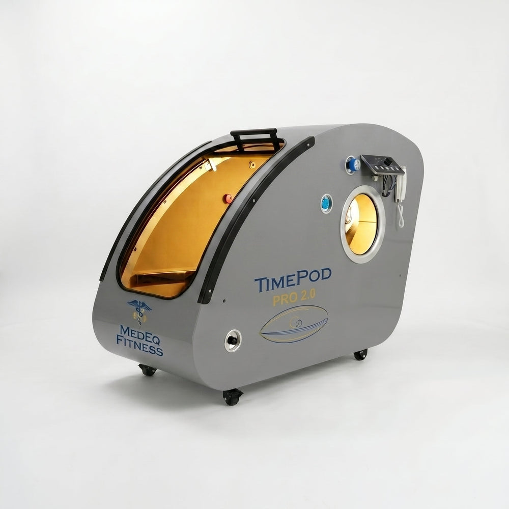 MedEq TimePod 2 triangular hard-shell hyperbaric chamber in silver