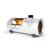MedEq TimeCapsule Vision C750+ hard-shell hyperbaric chamber, white, angled view with open end
