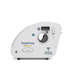 MedEq TimePod 2 triangular hard-shell hyperbaric chamber, white, side view with control panel