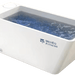 MedEq acrylic plunge pool with integrated chiller/heater, white acrylic, angled view
