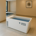 MedEq acrylic plunge pool with integrated chiller/heater in a modern room