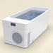 MedEq acrylic plunge pool with integrated chiller/heater, built-in chiller side view