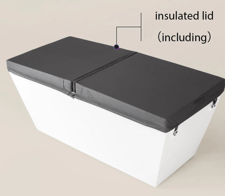 MedEq acrylic plunge pool with integrated chiller/heater with insulated lid