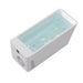 Overhead angle of the AMBOHR All-in Cold Plunge Tub interior basin filled with water and showing floor fittings