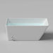 Straight-on front render of the AMBOHR Cold Plunge Fiber Core Flex Tub FiberCore Flex filled with pale blue water on grey studio floor