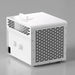 Back corner of the white AMBOHR Mini Chiller Cold Plunge Tub Chiller with threaded hose fittings and power inlet