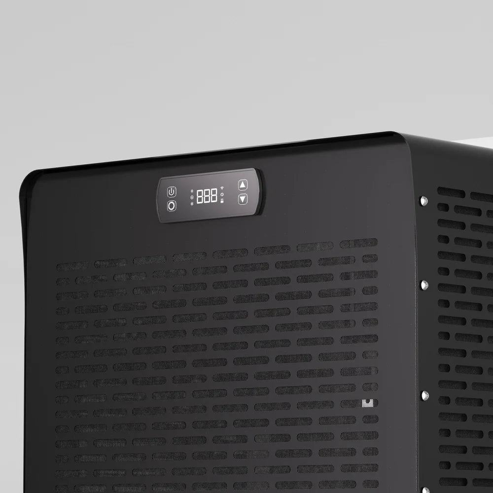 Close view of the digital buttons and three-digit readout on the AMBOHR Mini Chiller Cold Plunge Cooler panel