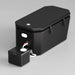 Black inflatable plunge tub hooked up with white hoses to the AMBOHR Mini Chiller Cold Plunge Tub Chiller unit