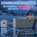 Man plunging in a hose-connected tub beside the AMBOHR Pro Chiller Cold Plunge Cooler on ice