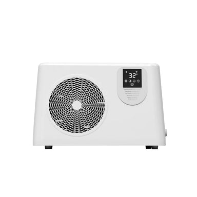 Front view on white of the AMBOHR Ultra Chiller Cold Plunge Chiller with spiral fan grille and 32°F digital display