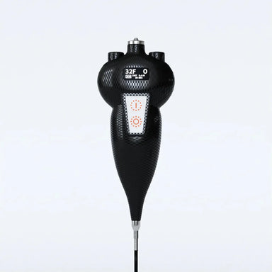 Carbon Black handpiece of the America Cryo SubZero shown front-on with display and shielded cord