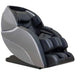 Three-quarter studio angle of the gray and black Infinity Gen Max 4D Massage Chair in the upright position
