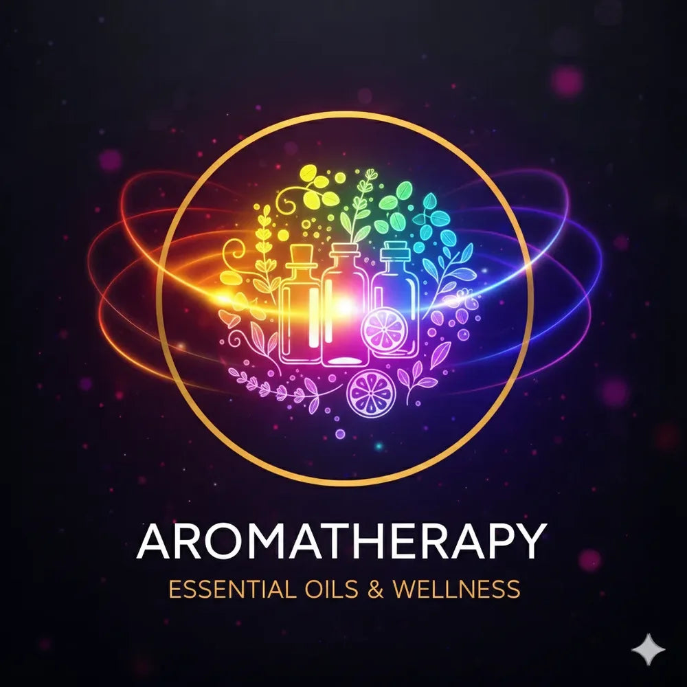 Neon essential oil bottle icon captioned aromatherapy, marking the diffuser mode of the Halo Renew Longevity Capsule Wellness Pod