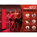 Fit couple in a gym with the EXESAS 800 LED 4000W Full Body Red Light Therapy Device and six benefit icons