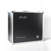 Closed black flight case marked ATLAS used to transport the Galaxy Zero Atlas LED Light Therapy Capsule