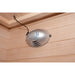 Wall-mounted oxygen ionizer with ION dial and vents inside the Blisspod Vantaa RED Deluxe Sauna cabin