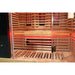 Interior of the Blisspod Venetian RED 3 Person Sauna with bench, LED strip, under-seat heater and ion stone footrest