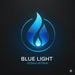 Blue flame emblem badge covering the 415nm to 470nm band available on the Nextgen Fit Red Light Therapy Bed