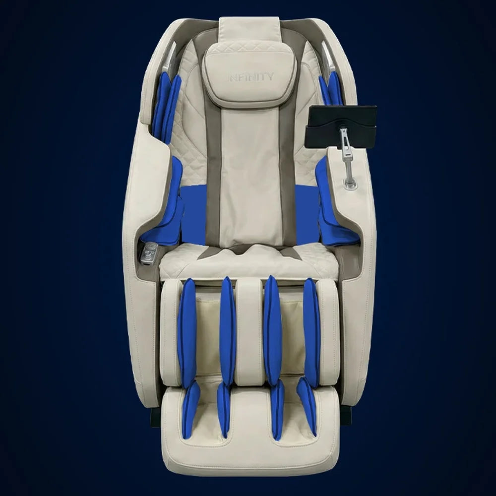 Compression airbags marked in blue across shoulders, arms and legs of the Infinity Massage Chairs Celebrity Elite Massage Chair