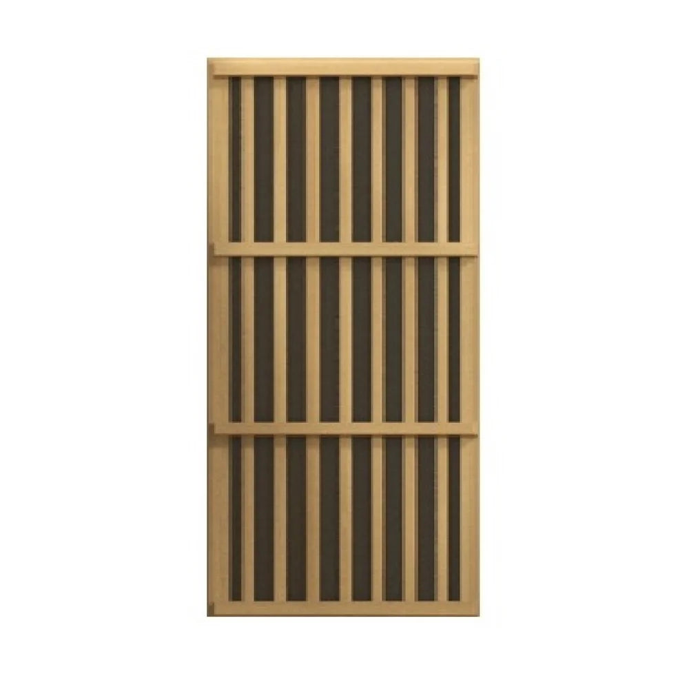 Single Carbon Tech low EMF far infrared heating panel used in the Maxxus Seattle with wood frame and carbon strips