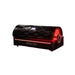 Closed diamond-textured canopy of the Kore ELITE Red Light Therapy Systems bed with red base lighting on black