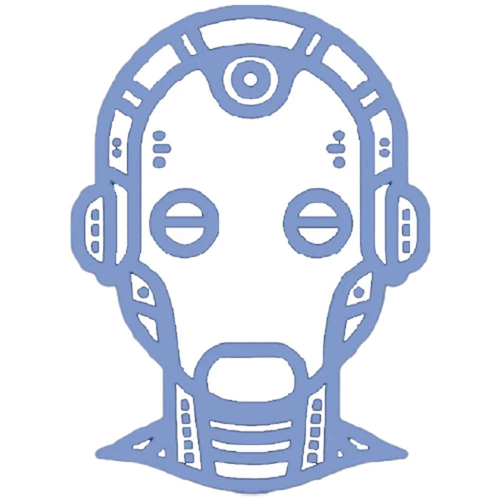 Robot head icon for the unattended self-service flow of the Cryo Innovations XR Cryo Kiosk Cryo Chamber
