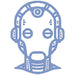 Robot head icon for the unattended self-service flow of the Cryo Innovations XR Cryo Kiosk Cryo Chamber