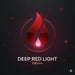 Crimson flame emblem badge for the 660nm deep red band on the Nextgen Fit Full Body Red Light Bed