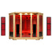 Blisspod Vienna RED Infrared Sauna shown front on with its two red light therapy panels displayed either side