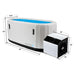 Measured drawing of the Revive Inflatable Cold Plunge Tub at 53 x 31.5 x 24 inches with chiller sizes