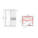 Line drawing with 1900 mm height and 1200 x 1050 mm plan of the Blisspod Milano Far Infrared Sauna heaters