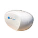Closed white Dreampod Home Float Plus Sensory Deprivation Tank photographed at an angle on a pallet