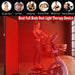 Woman on an elliptical trainer beside the glowing JKG Industries LLC 1216 Full Body Light Therapy Device at home