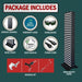 Box contents graphic for the EXESAS 1000W Dual-Chip Full Body Red Light Therapy Panel with remote, stand and hanging kit