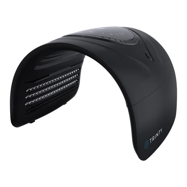Powered-off Galaxy Zero Trinty LED Device shown at an angle with matte black housing and unlit LED bead rows