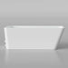 Side elevation of the empty AMBOHR Cold Plunge Fiber Core Flex Tub showing the two lower hose connection fittings