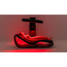Side profile of the complete Vacu Activ Red Couch 360 Red Light Bed with a client lying full length under the lamps