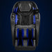 Blue highlighted airbags at arms, calves and feet of the Infinity Aura Elite 4D Massage Chair front view