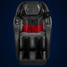 Red heated lumbar zone highlighted in the lower backrest of the Infinity Aura Elite 4D Massage Chair