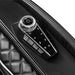 Knurled dial and icon buttons of the quick access panel on the Infinity Aura Elite 4D armrest