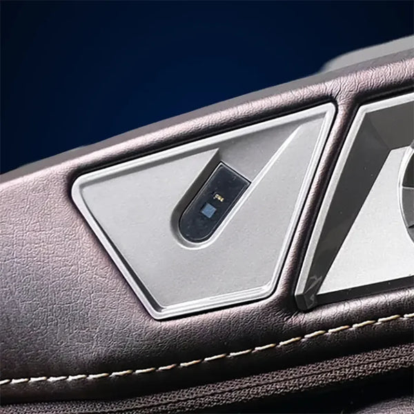 Thumb health sensor in the silver armrest panel of the Infinity Massage Chairs Circadian DualFlex Massage Chair