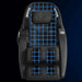 Blue scanning grid mapped over the backrest and legrest of the Infinity Dynasty during body scanning