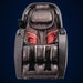 Red heated panels in the lower back of the Infinity Palisade 4D Max Massage Recliner warming the lumbar area