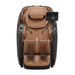 Front view of the Infinity Serenza Flex 4D Zero Gravity Massage Chair in beige and brown with quilted backrest and foot wells