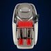 Red glowing lower back and footrest heating zones on the Infinity Serenza Flex 4D Massage Chair