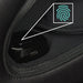Zippered armrest pocket revealing the finger sensor and USB-C port of the Infinity Sovana 4D DualPro